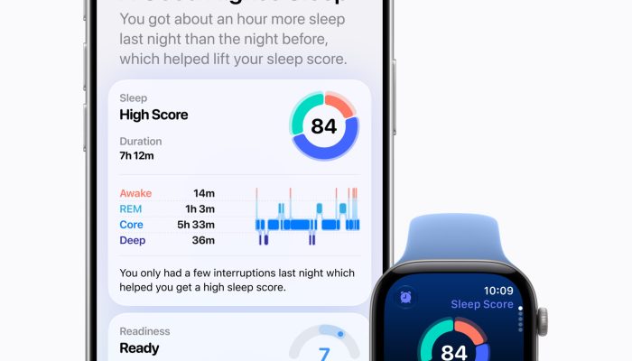 新版健康 App 洞察页与睡眠评分官方演示图