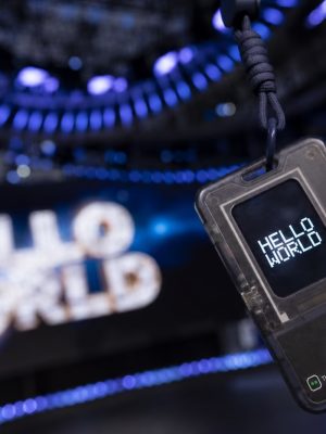 佩戴 AI Passport 透明电子工牌的活动场景