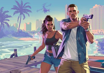 GTA 6 官方主视觉：Jason 与 Lucia 在罪恶城码头