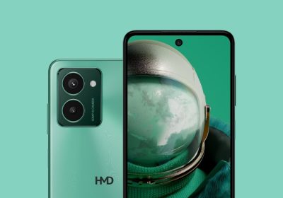 HMD Pulse Pro 官方渲染图，绿色配色双机横排展示