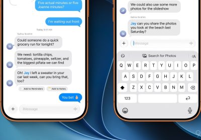 iOS 27.2 信息 App 建议操作功能聊天界面截图