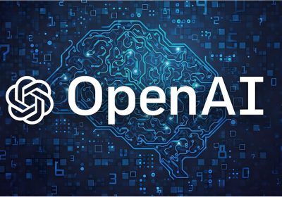 OpenAI 标志与电路大脑主题图
