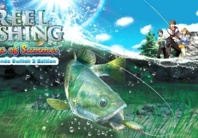 《Reel Fishing: Days of Summer》Nintendo Switch 2 Edition 官方主视觉，三人在水面持竿垂钓
