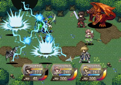 《Shelterra the Skyworld》森林巨龙回合制战斗画面