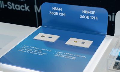 SK hynix OCP 展台 HBM4 与 HBM3E 36GB 12Hi 展板特写