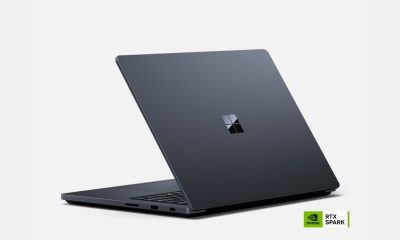 Surface Laptop Ultra 与 NVIDIA RTX Spark 标志