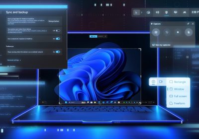 微软 Windows 11 官方宣传图 笔记本与系统界面