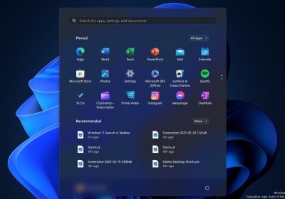 Windows 11 开始菜单与搜索界面截图