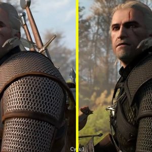 巫师3 Switch版与Switch 2版杰洛特面部画质对比