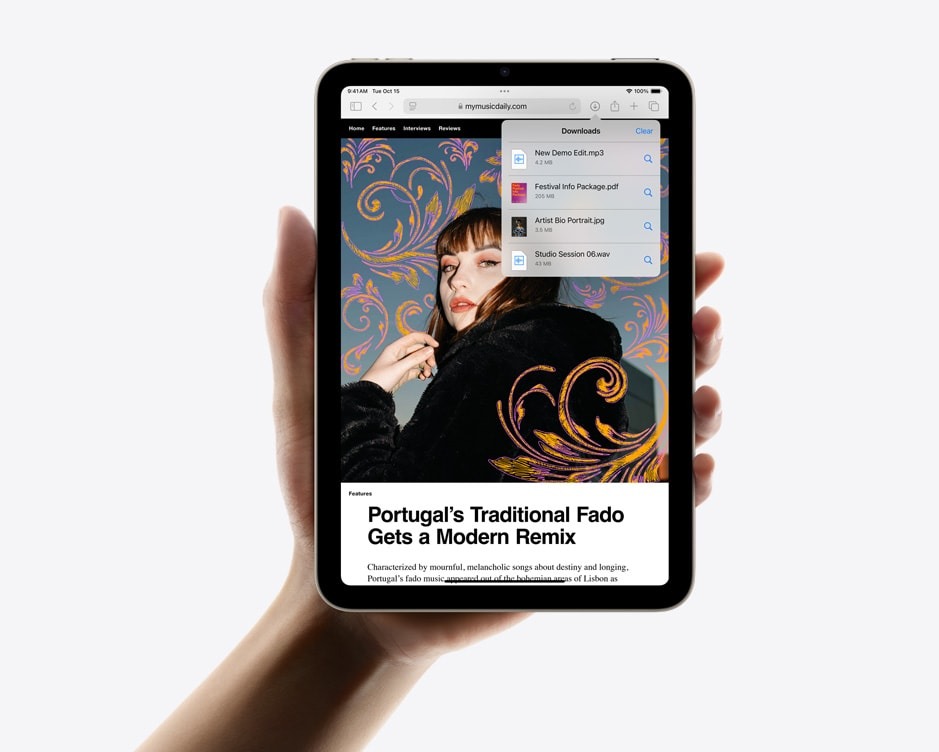 手持 iPad mini 的官方场景图