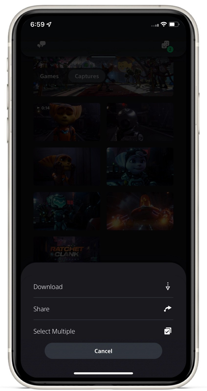 PS App 的截图列表,可按时间查看已上传内容