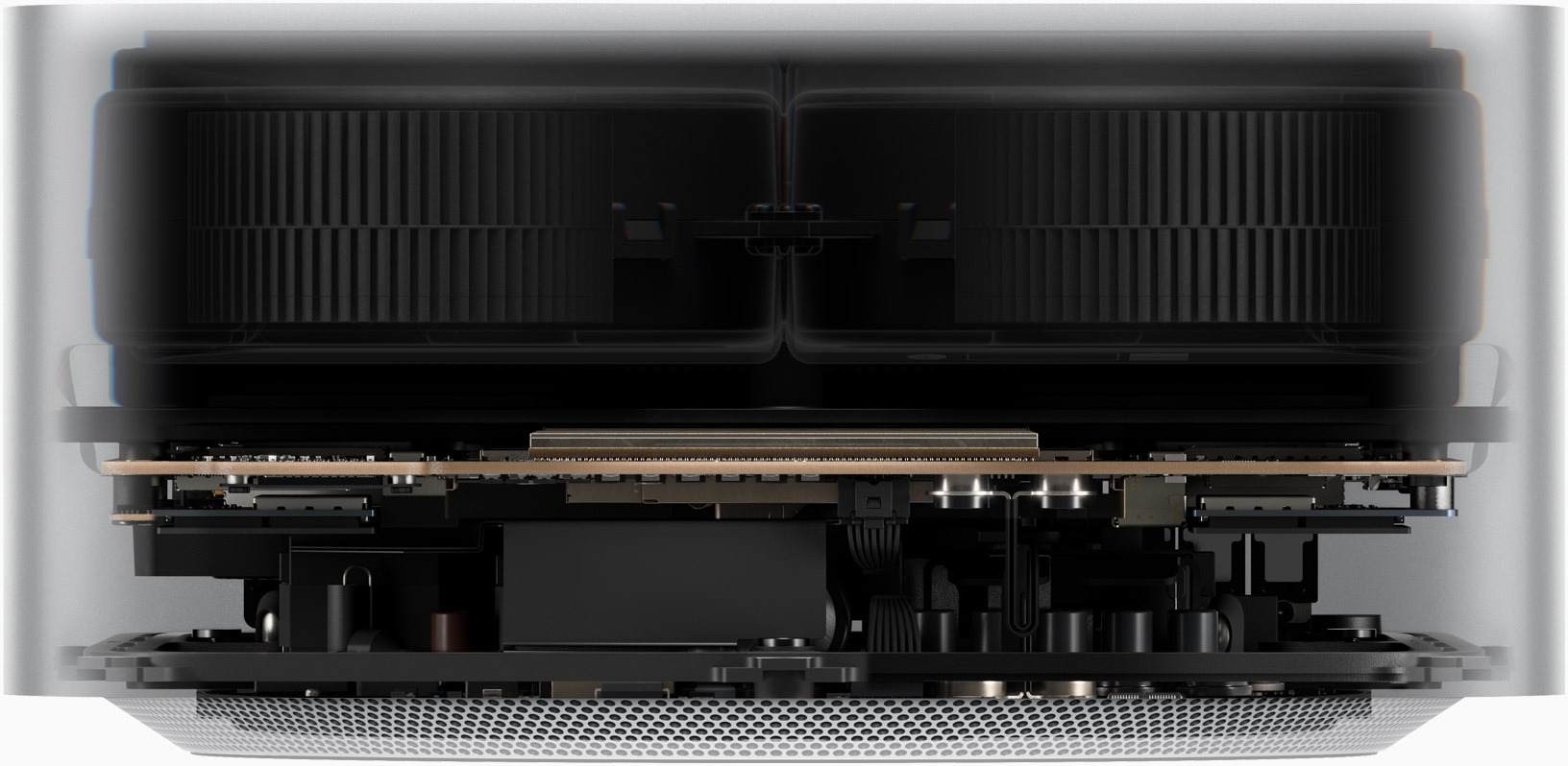 苹果 Mac Studio 芯片与统一内存区域官方透视图