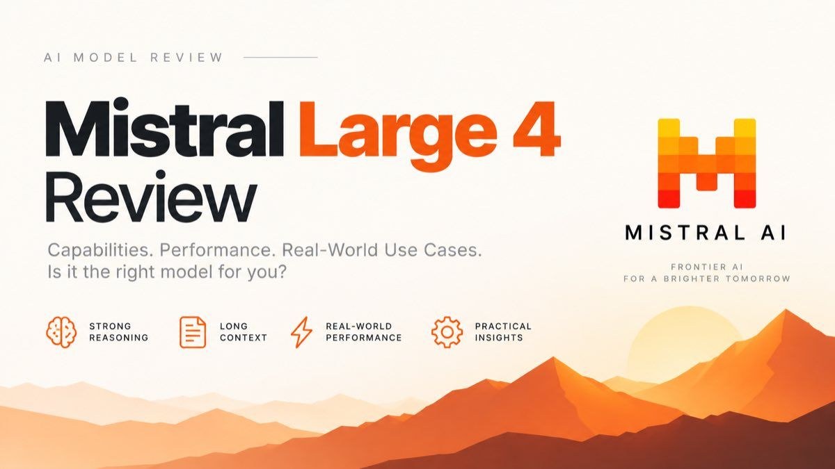 Mistral Large 4 评测题图与 Mistral AI 标识,开源承诺与实际交付的争议主角