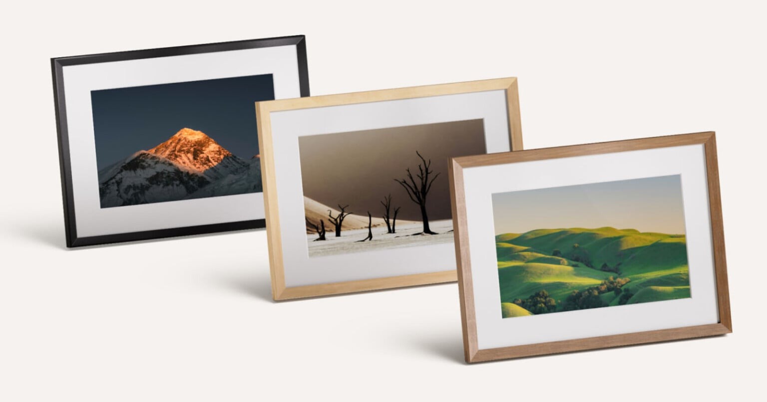 亚马逊 Alexa Photo Frame 数码相框三种边框配色展示图