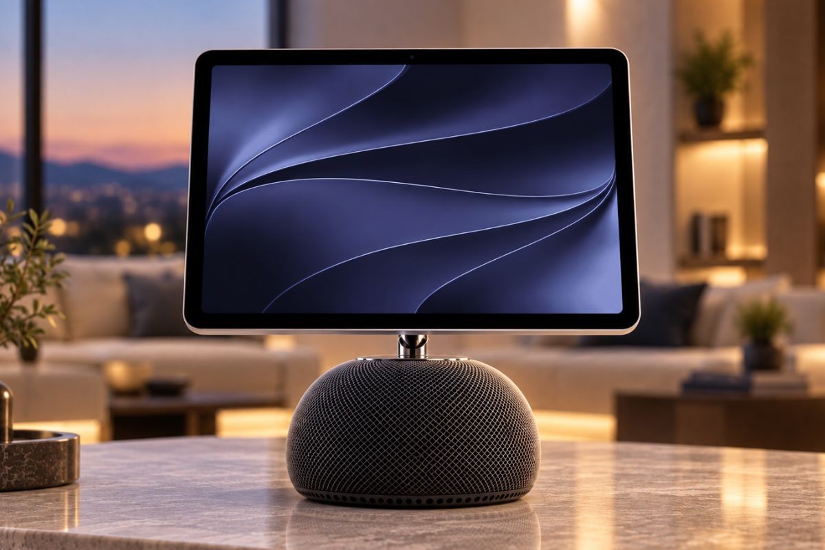 HomePad 智能家居中枢渲染图 待机显示状态