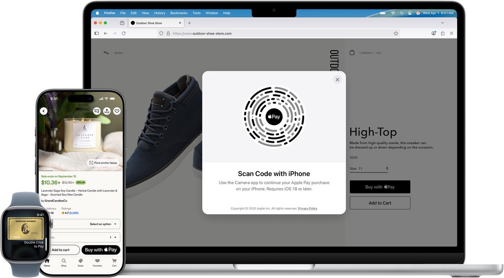 Mac、iPhone 与 Apple Watch 上的 Apple Pay 多设备支付场景