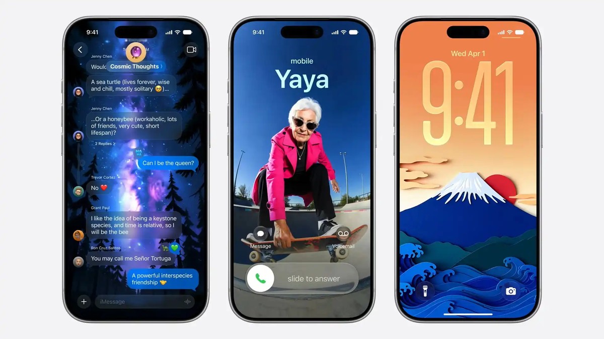 三台 iPhone 展示 iOS 27 新界面