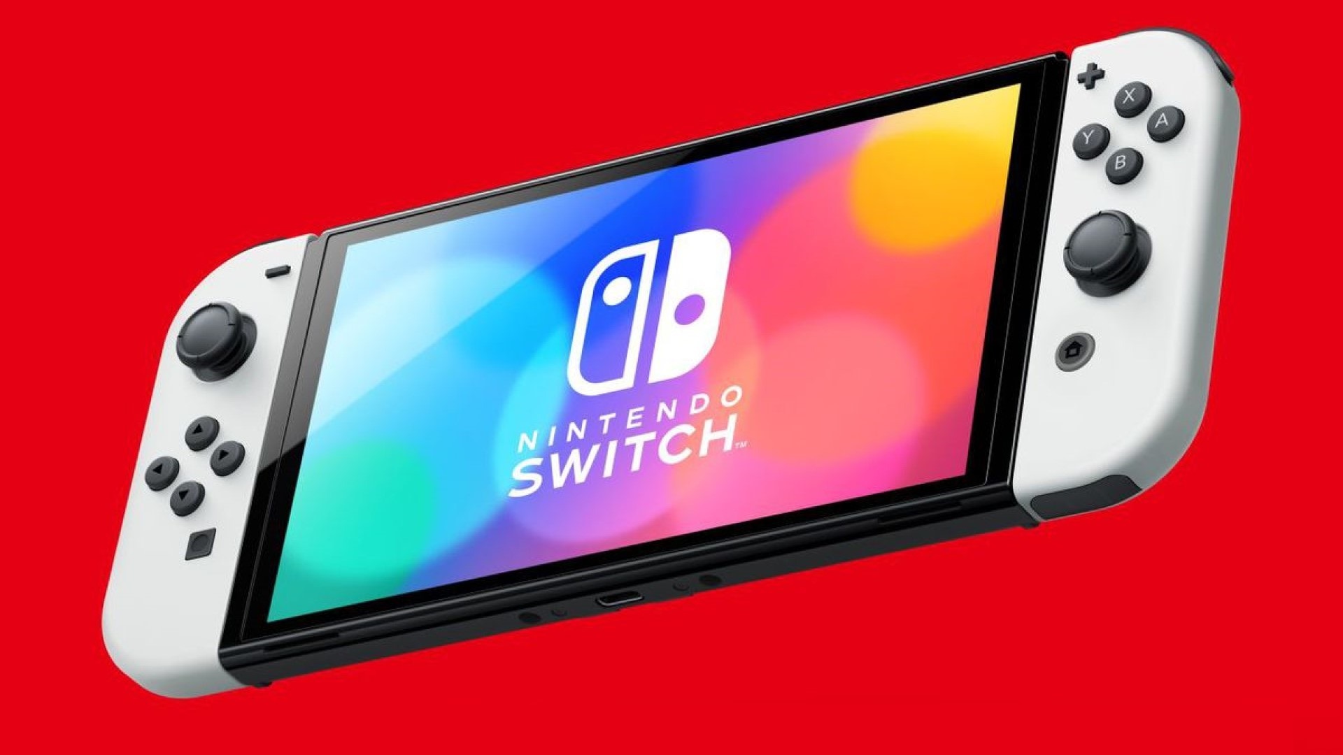 Switch OLED 主机白色 Joy-Con 官方产品图
