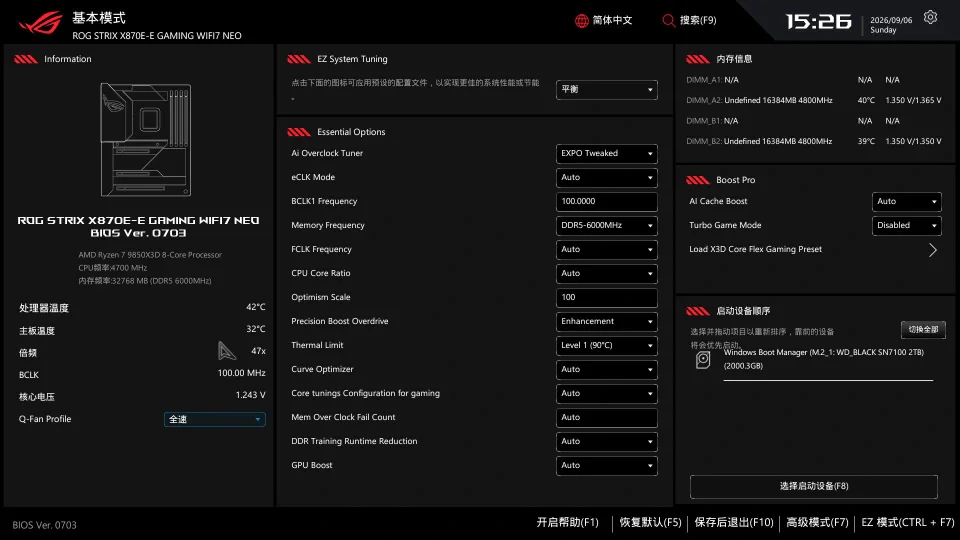 BIOS 详尽设置界面
