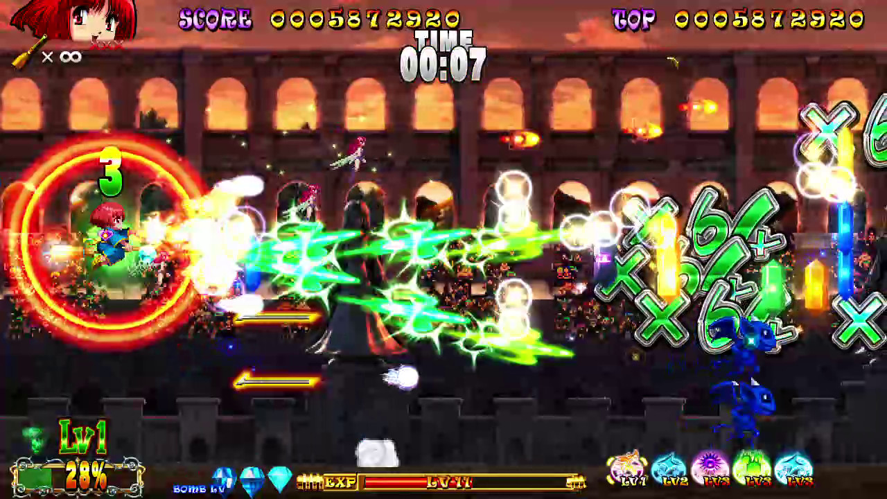 棉花小魔女 Reboot! High Tension! 弹幕与魔法演出画面