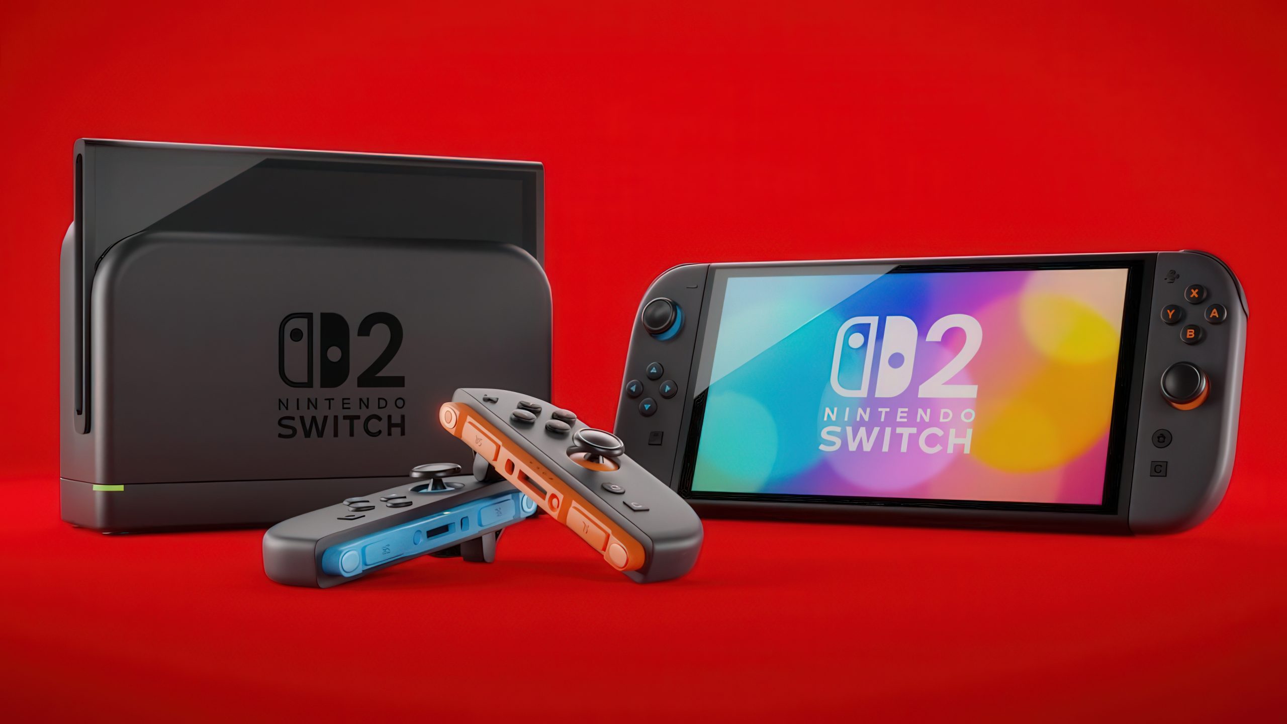 Nintendo Switch 2 与初代 Switch 全家福官方图