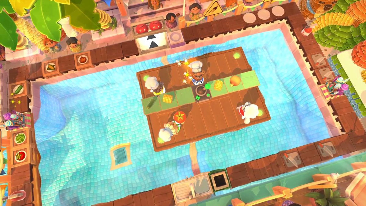 Overcooked! 2 实机截图:俯视厨房多人做菜