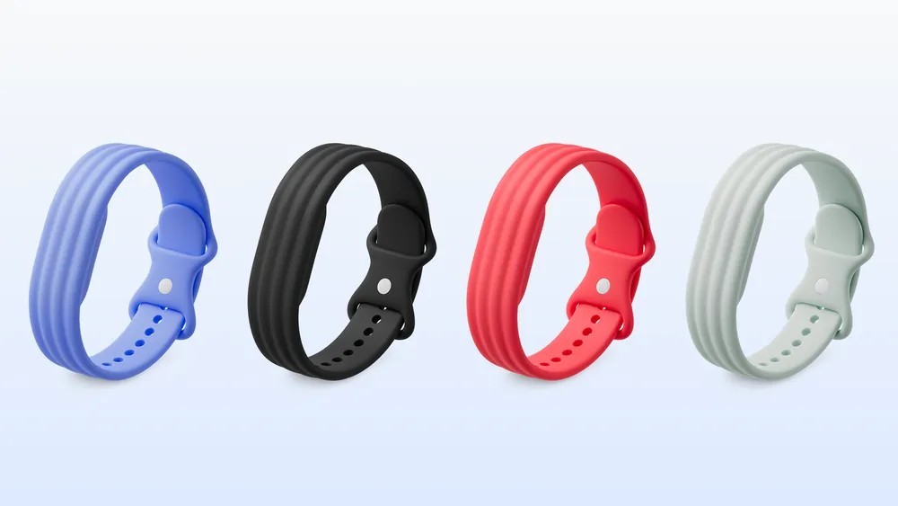 谷歌 Fitbit Air Active 硅胶运动表带四色官方渲染图