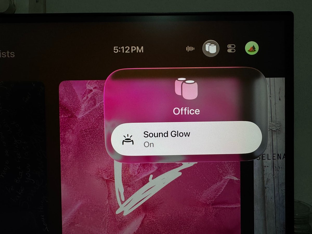 Apple TV 控制中心中的声音光晕开关