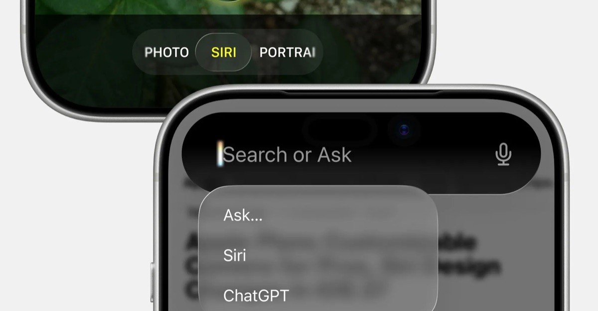 iPhone 上的 Siri AI 语音助手界面