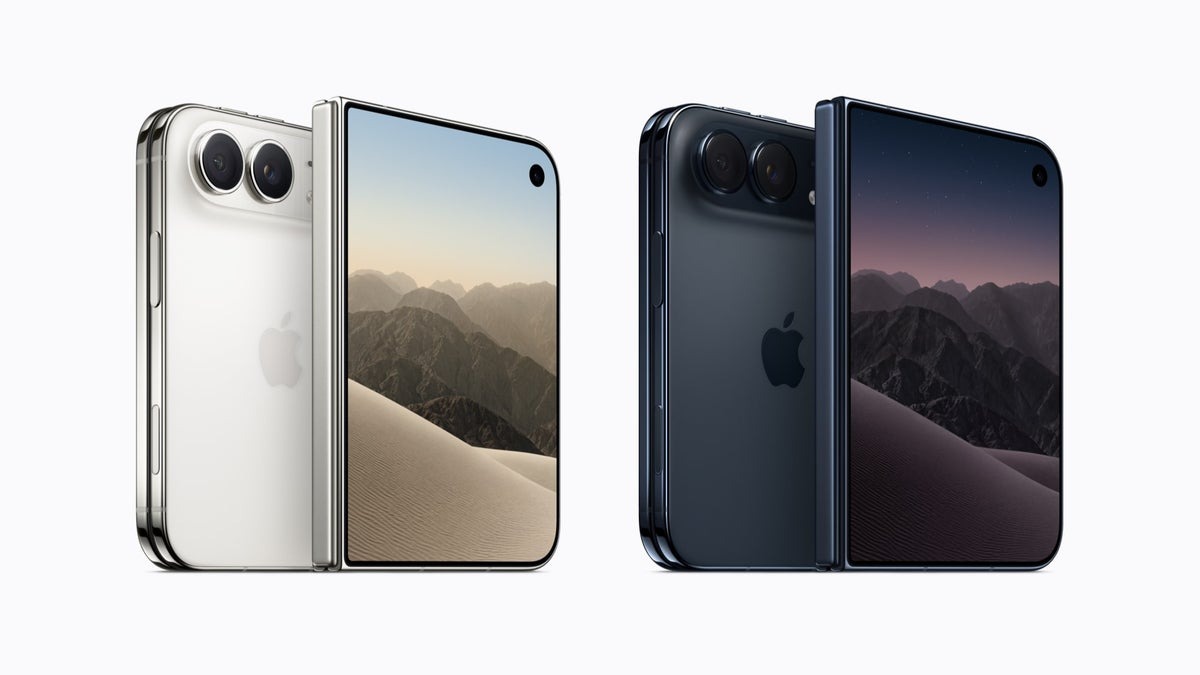 iPhone Duo 折叠屏两种配色机身对比展示