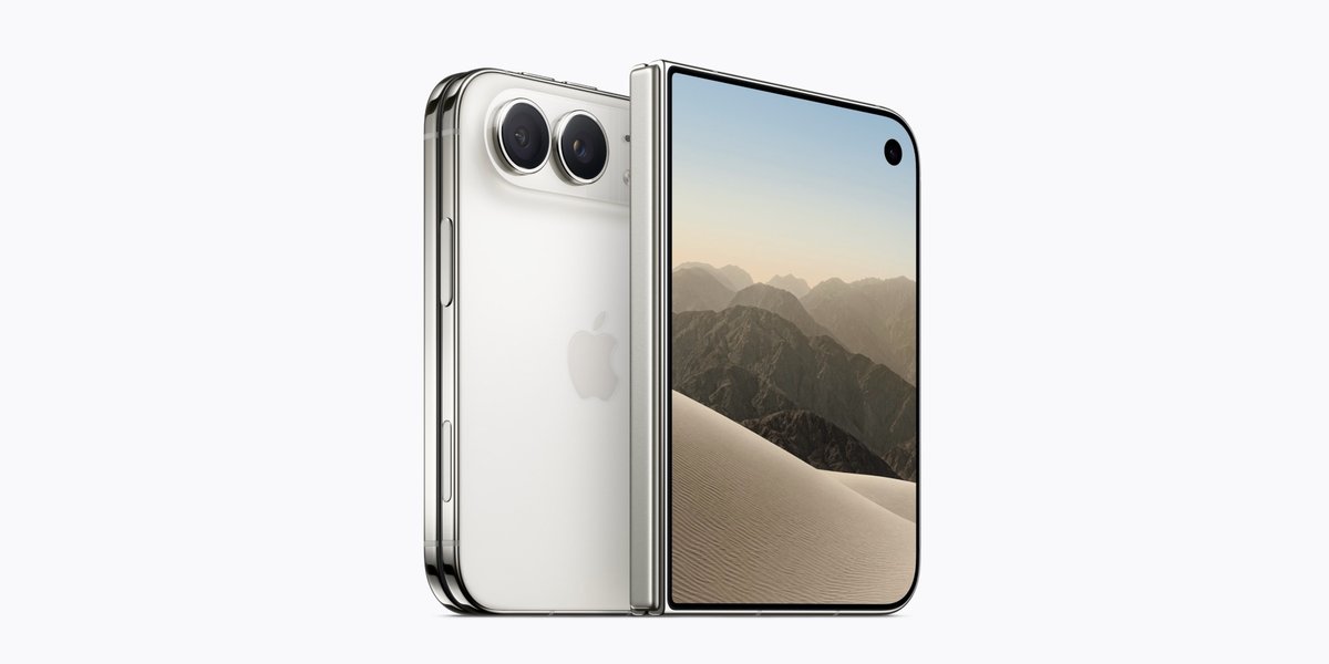 星白色 iPhone Duo 折叠态正面与背面