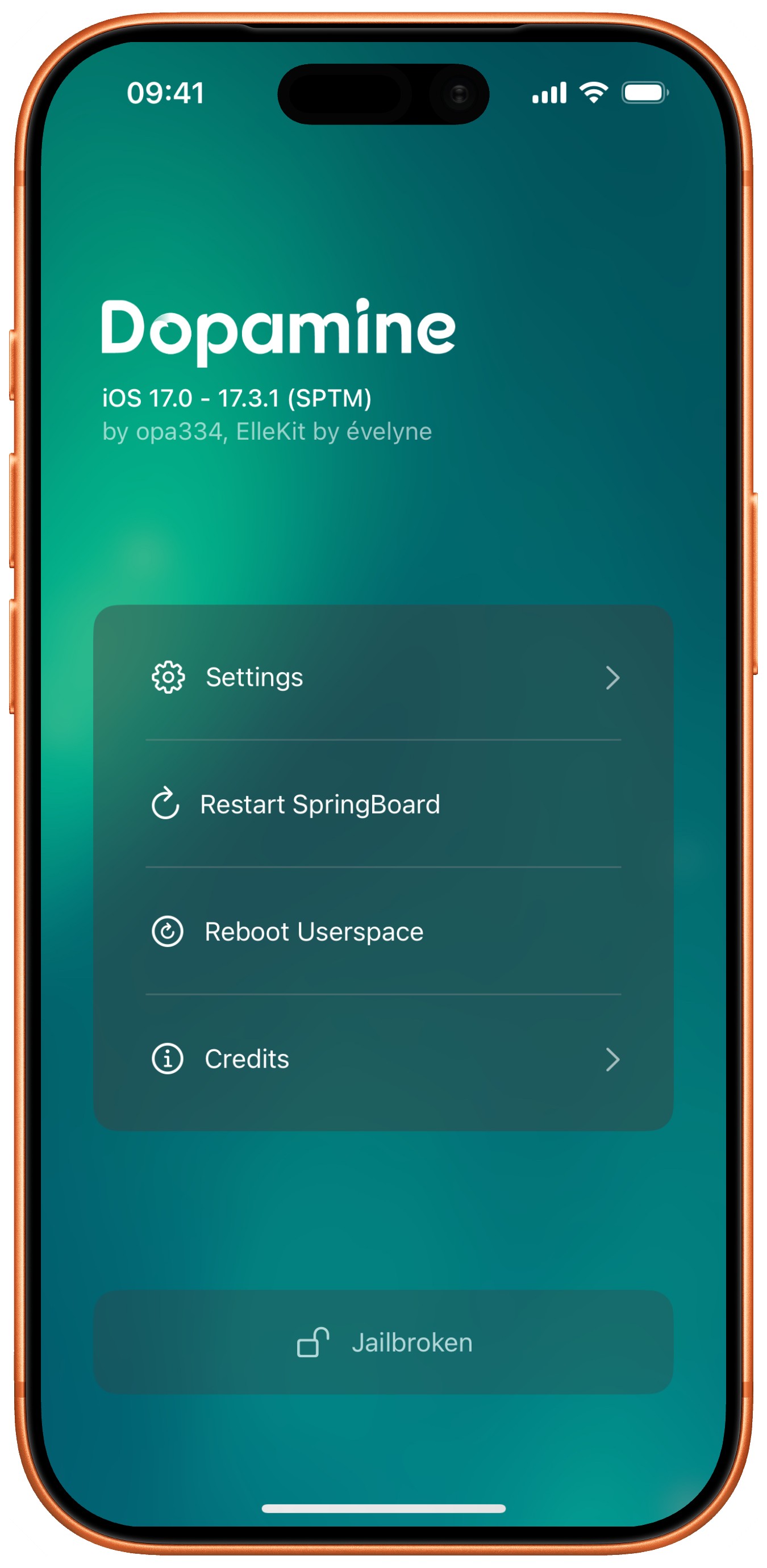 Dopamine 3.0 越狱工具应用界面截图