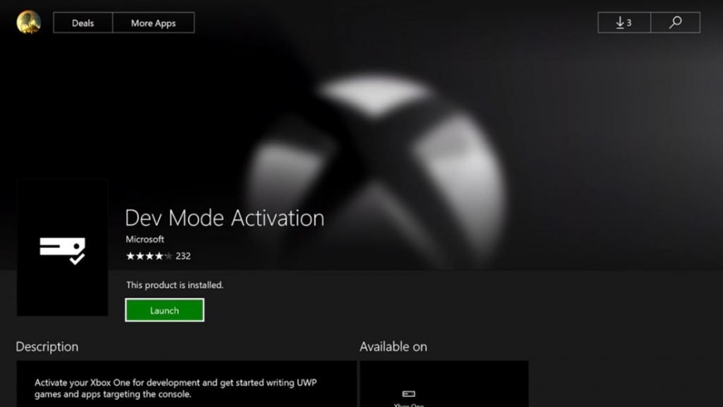 Microsoft Store 中的 Dev Mode Activation 应用页面