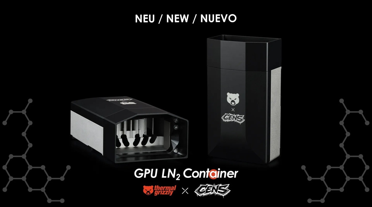 TG x CENS LN2 Container液氮炮官方产品图,黑色容器印有暴力熊与CENS标识