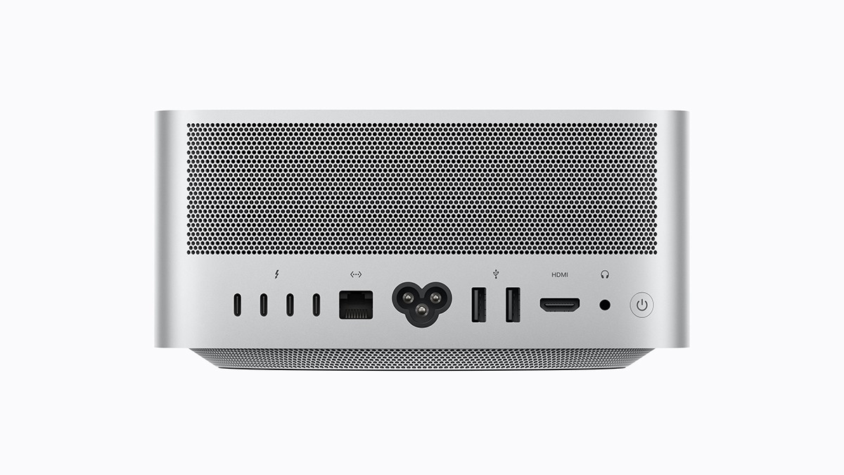 Mac Studio 背面接口:雷雳 5、以太网、SD 卡槽与 USB-C 排列