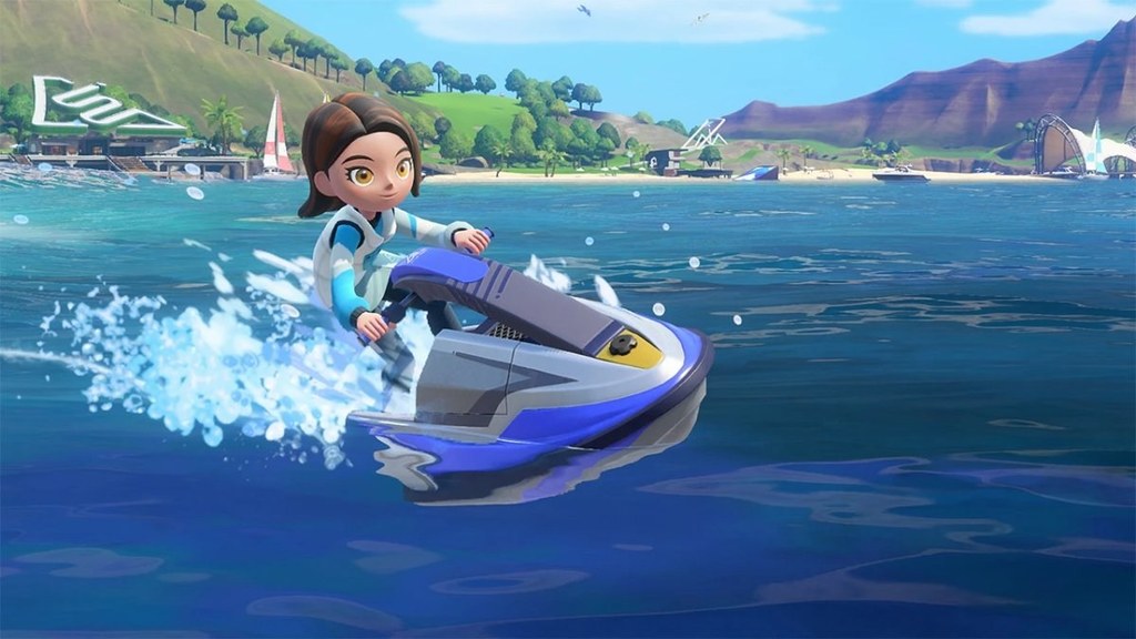 水上摩托(Marine Bike)游戏画面,Joy-Con 2 当方向盘在海浪间穿梭