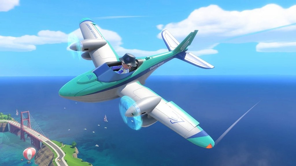螺旋桨飞机游戏画面,Joy-Con 2 化身操纵杆翱翔乌富岛上空