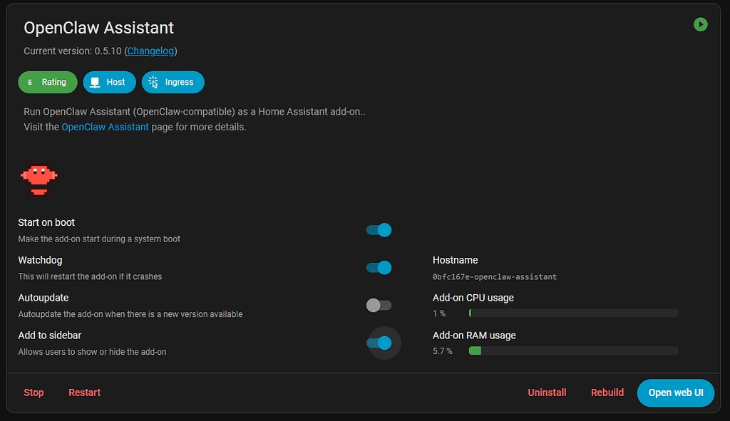 OpenClaw Assistant 自托管部署管理面板截图