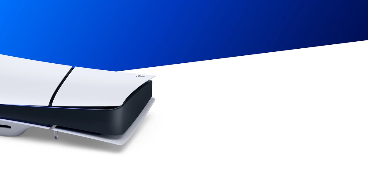 索尼官方 PS5 主机侧视产品图