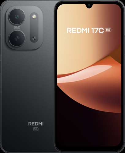 Redmi 17C 5G 暗夜黑配色官方图,正面 6.9 英寸大屏
