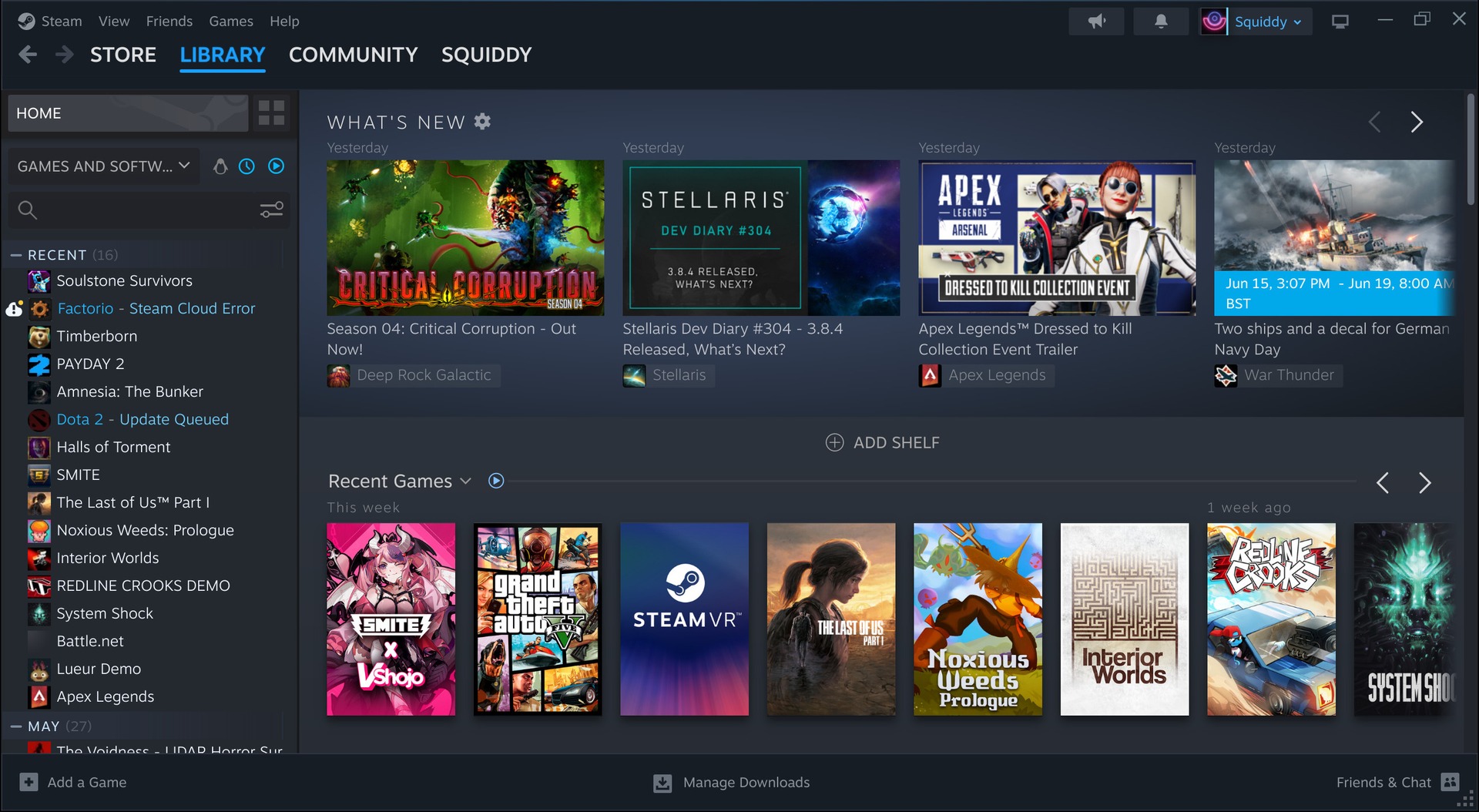 Steam 客户端游戏库与商店界面