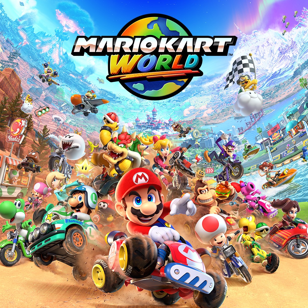 Mario Kart World 官方主视觉宣传图