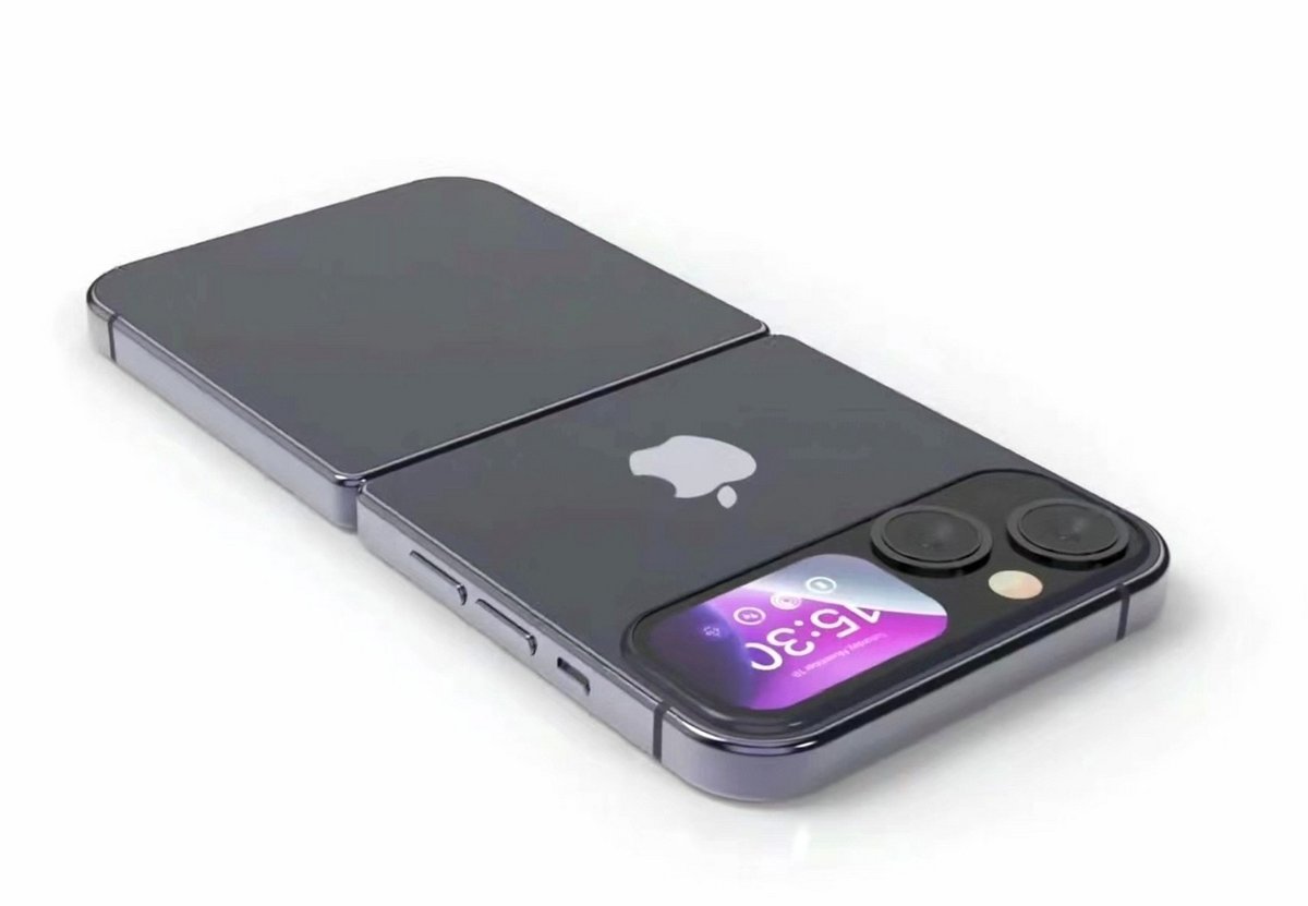 闭合状态的折叠 iPhone 实机渲染图