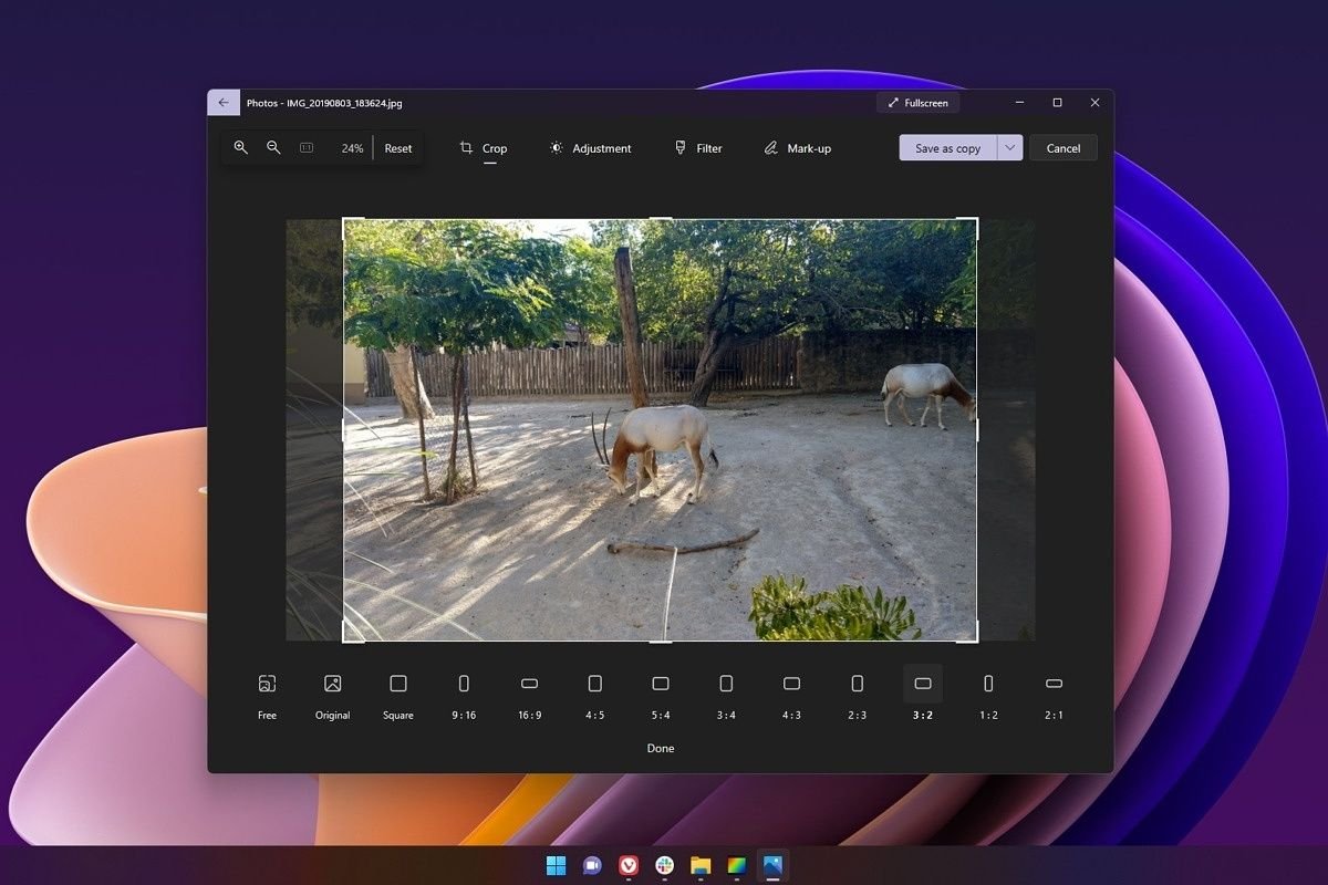 Win11 照片编辑器调整界面