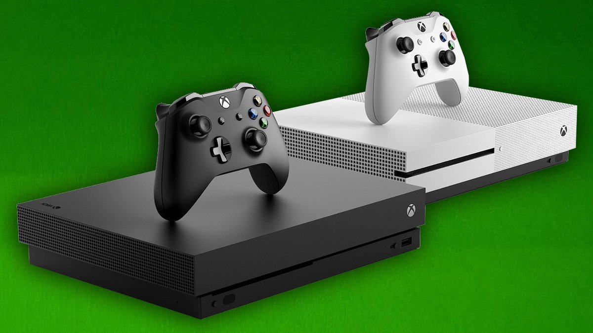 Xbox One X与One S两代主机官方图